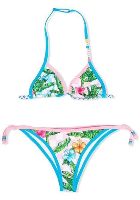 Bikini con logo SAINT BARTH | HOL0002 HOLLY STRINGCHECKY PALM 2131 01983B